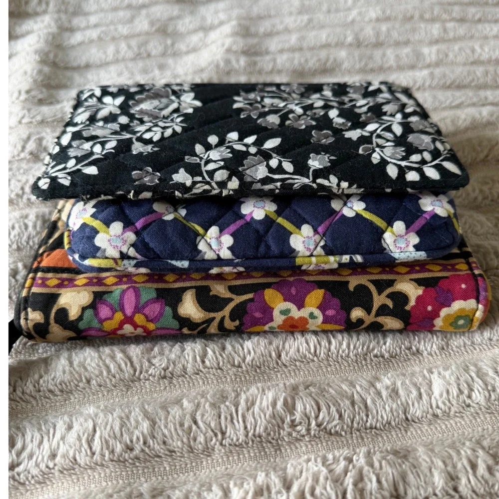 Vera Bradley Bundle Turnlock Wallet Zip ID Case Coin Pouch Quilted Floral 3pc St - Picture 4 of 11